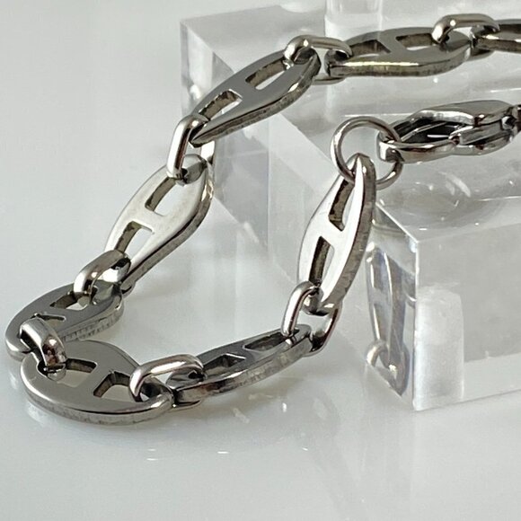 Mariner Coffee Bean Chain Link Bracelet Stainless Steel - Picture 2 of 10